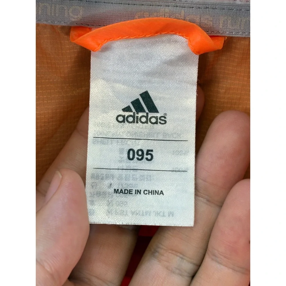 Adidas Adizero Pack It Running Windbreaker Jacket Mens M Orange Reflective
